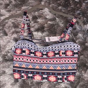 Garage Aztec Print Crop-top